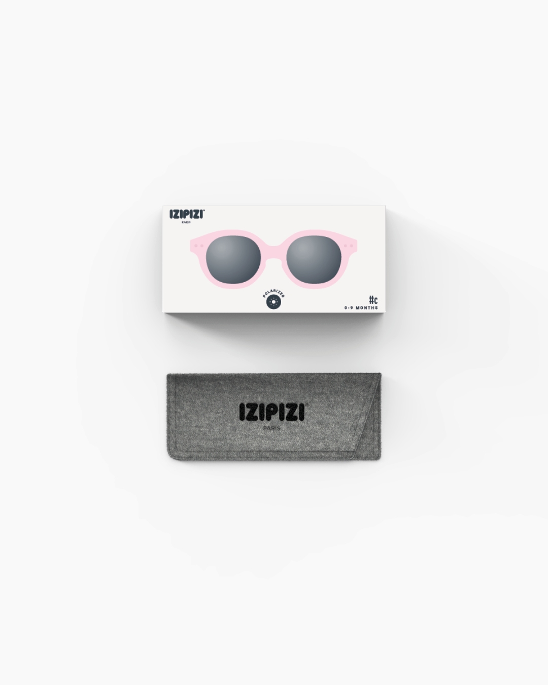 Lunette #c Pastel Pink Carré Noir à la mode - Izipizi