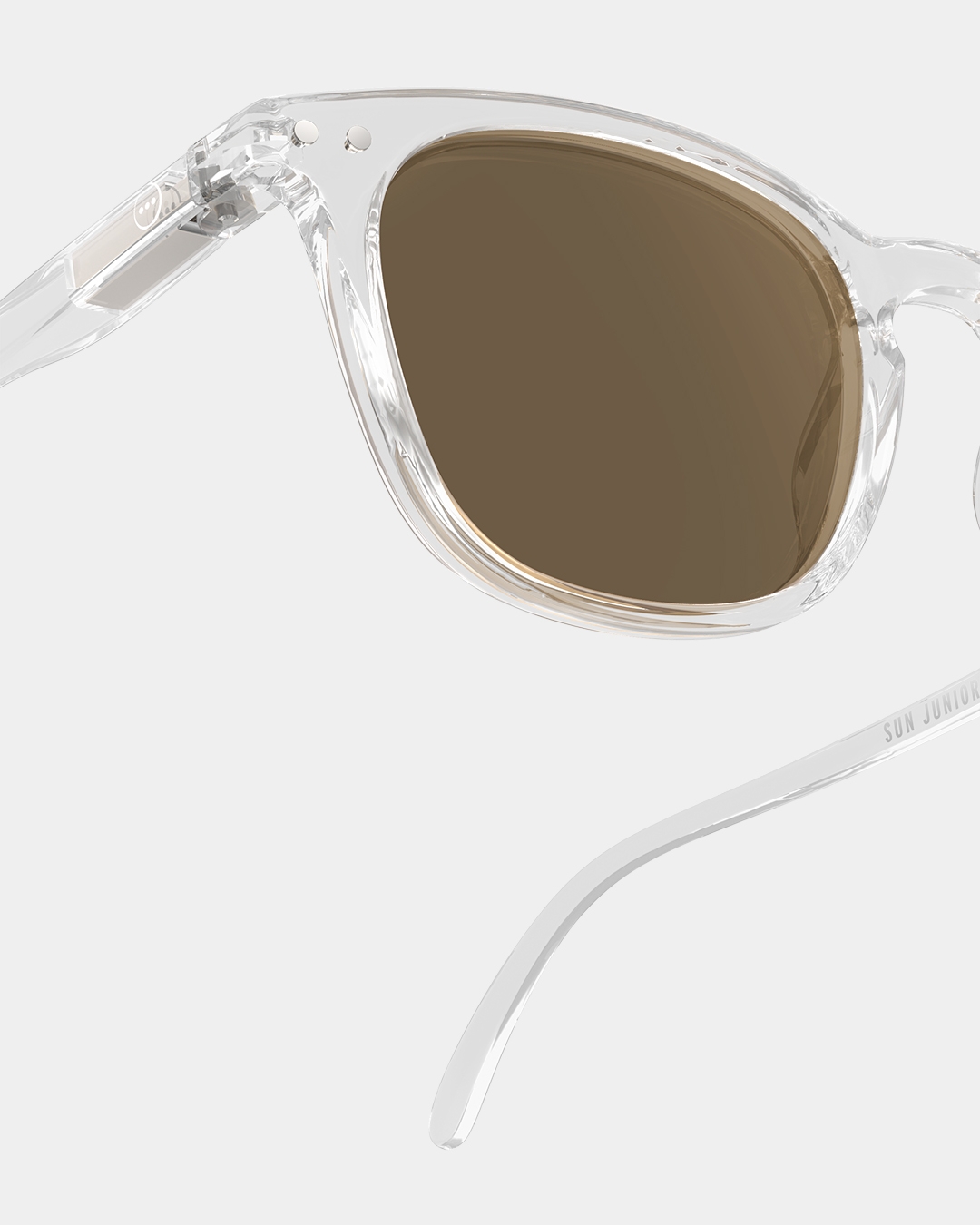 Trendy JUNIOR SUN glasses #e White Crystal Amber Rectangular - Izipizi