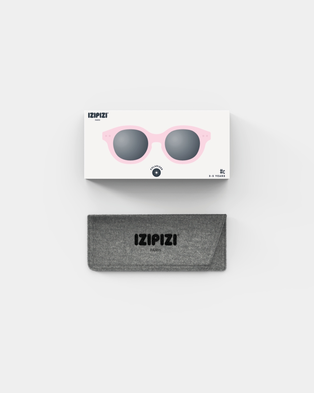 Lunette #c Pastel Pink Carré Noir à la mode - Izipizi