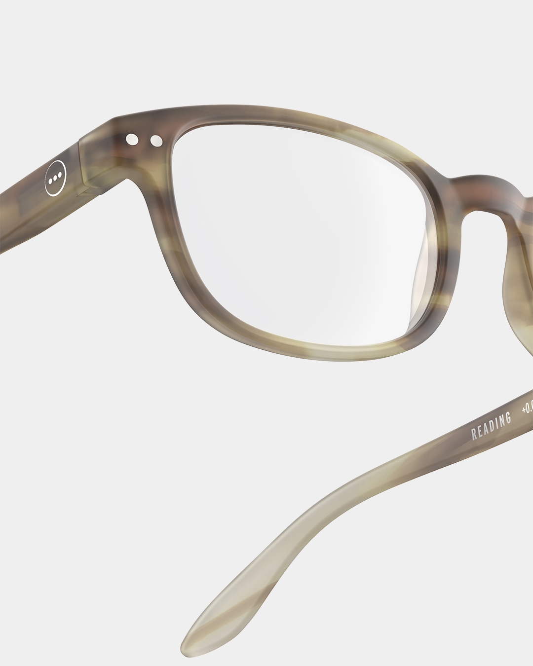 Lunette #B Smoky Brown Rectangulaire Noir à la mode - Izipizi