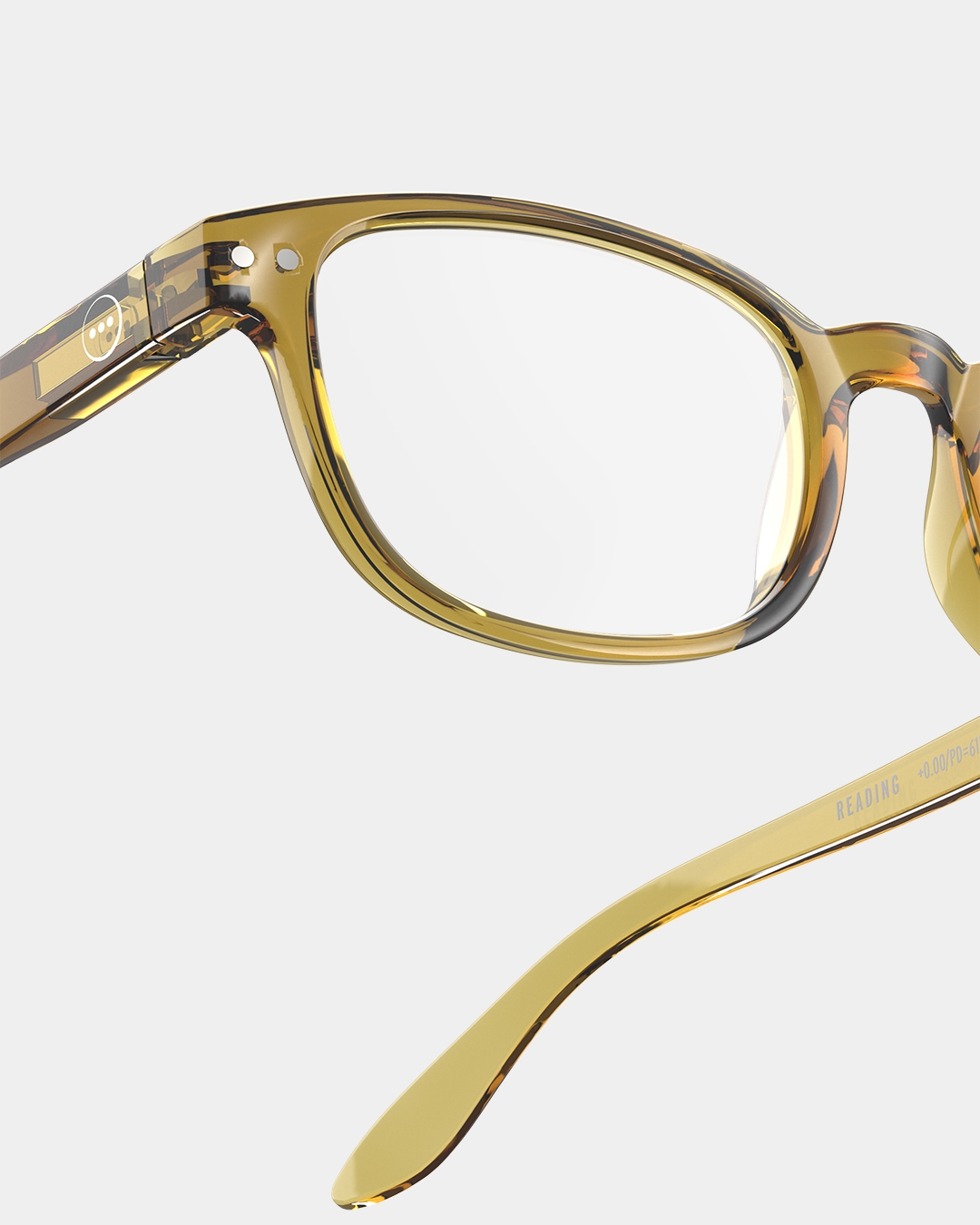 Trendy READING glasses #B Golden Green Rectangular - Izipizi