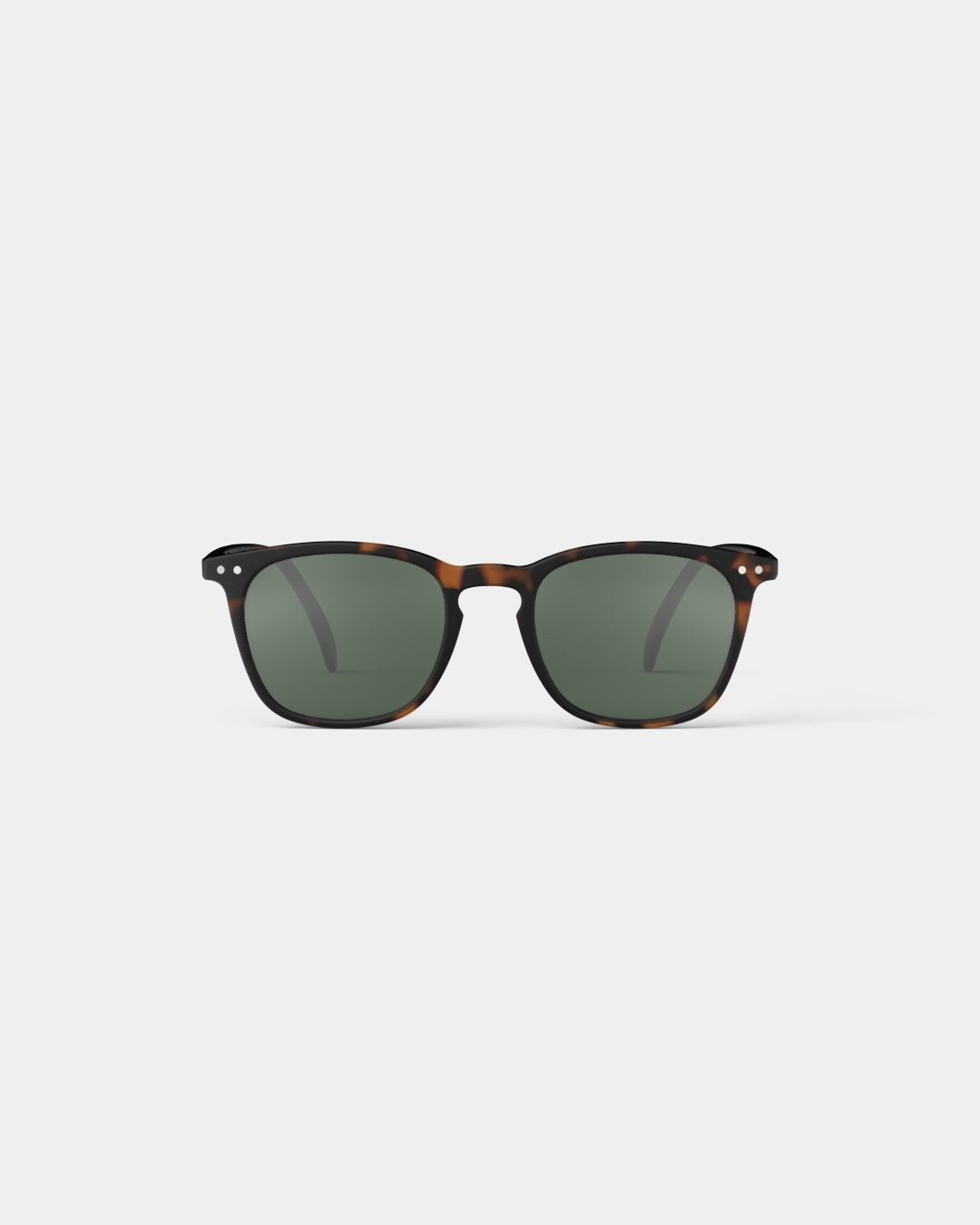 Lunette #E Tortoise Green Lenses Trapèze Marron à la mode - Izipizi