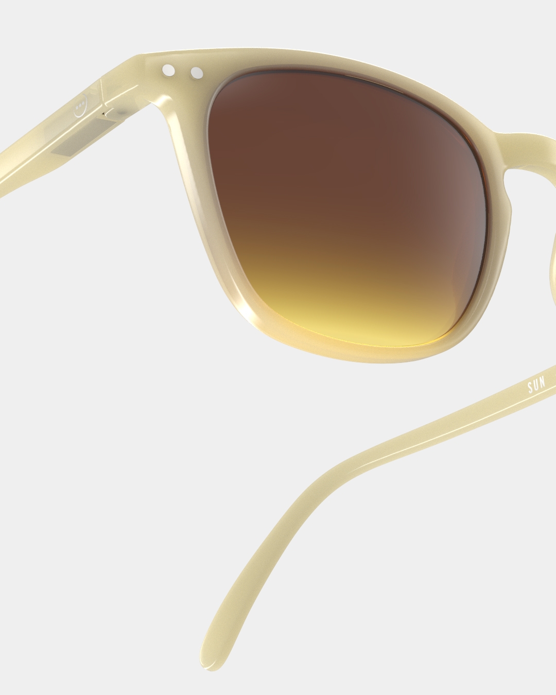 Lunette #E Glossy Ivory Trapèze Jaune à la mode - Izipizi