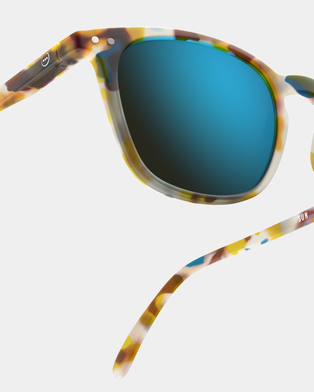 Trendy SUN glasses #E Blue Tortoise Mirror Trapeze - Izipizi