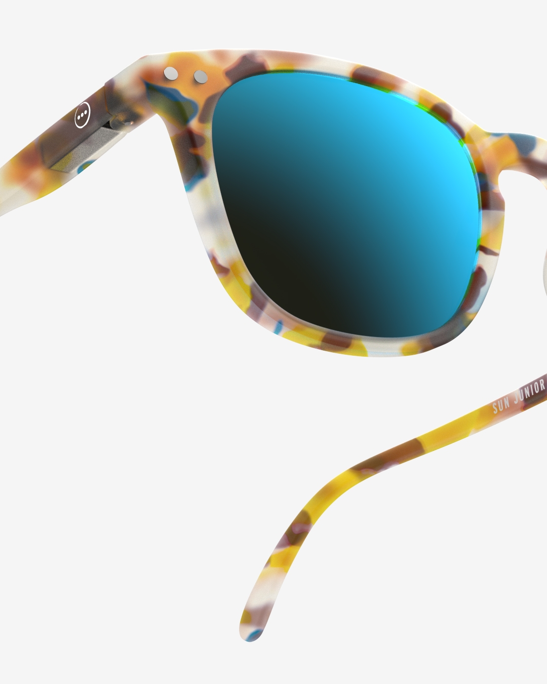 Trendy JUNIOR SUN glasses #e Blue Tortoise Mirror Trapeze - Izipizi