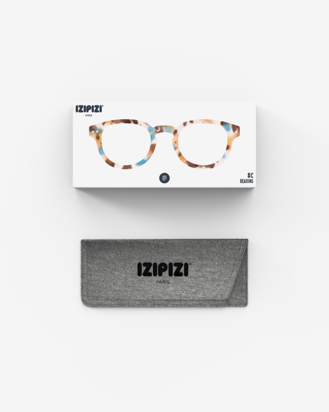 Lunette #C Blue Tortoise Carré Multicolore et motifs à la mode - Izipizi