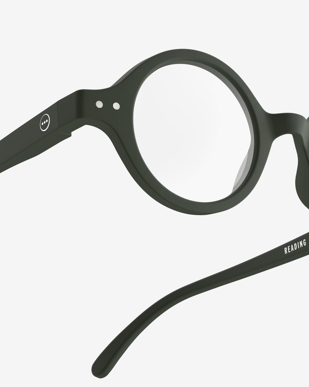 Trendy READING glasses #J Kaki Green Round - Izipizi