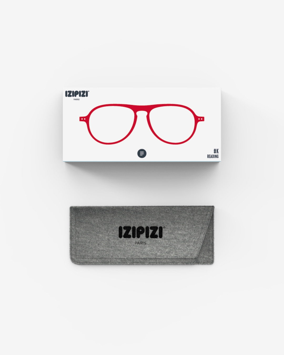 Lunette #K Red Aviateur Rouge à la mode - Izipizi