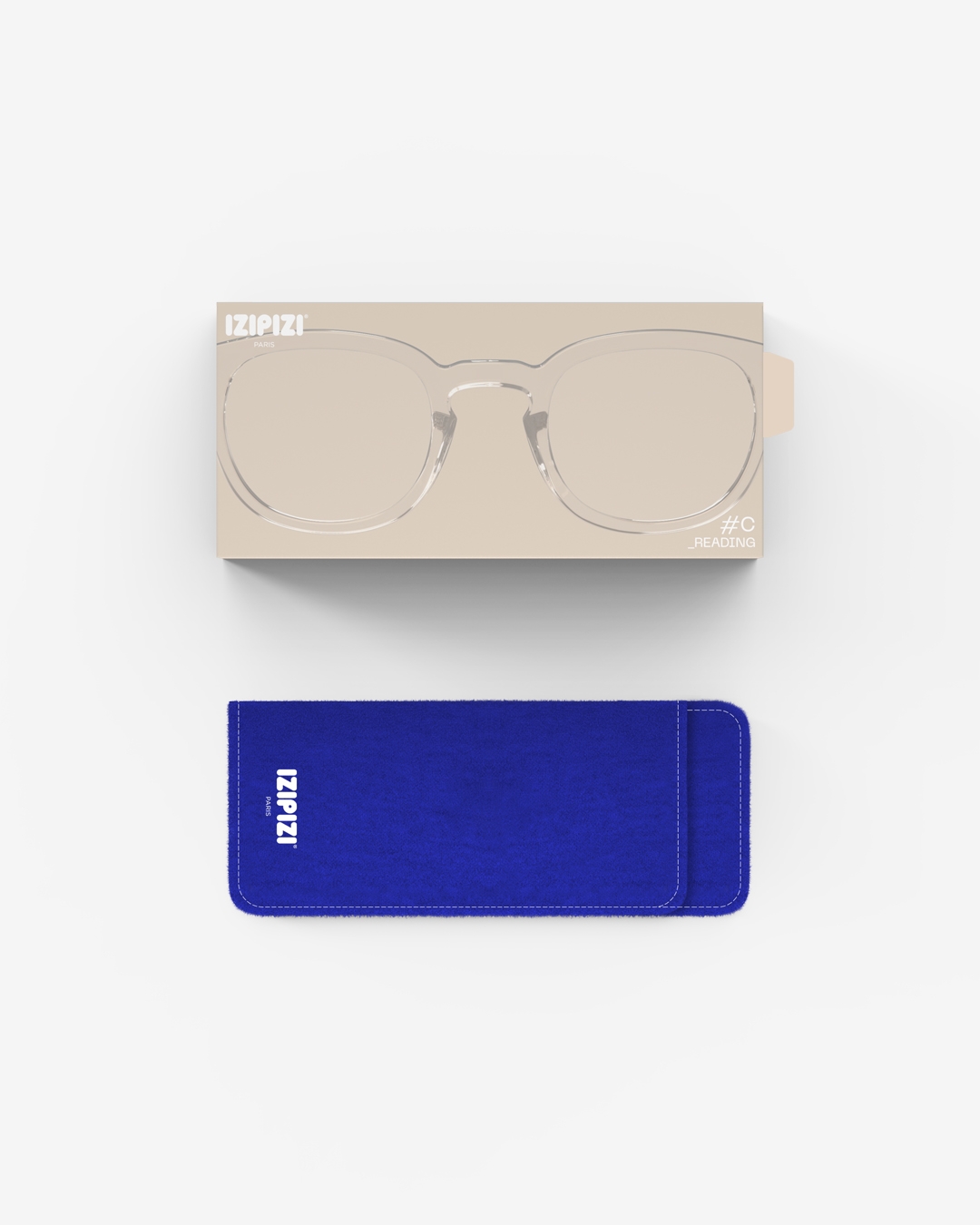 Trendy READING glasses #C Paper Note Beige Square - Izipizi