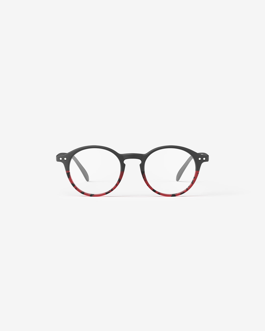 Lunette #D Deep Vermillon Pantos Noir à la mode - Izipizi