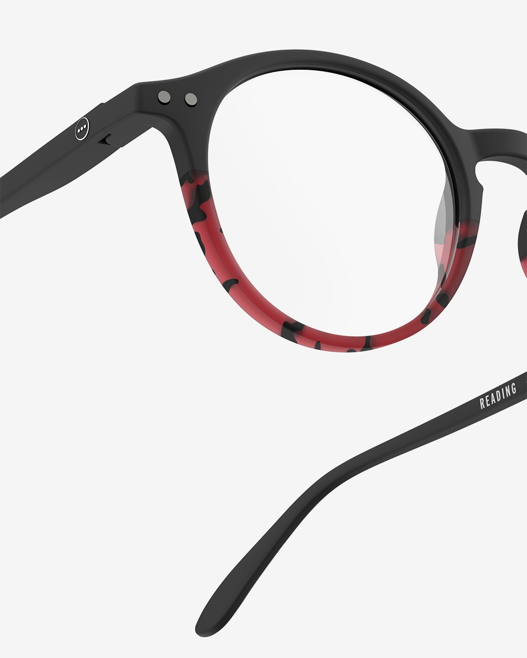 Lunette #D Deep Vermillon Pantos Noir à la mode - Izipizi