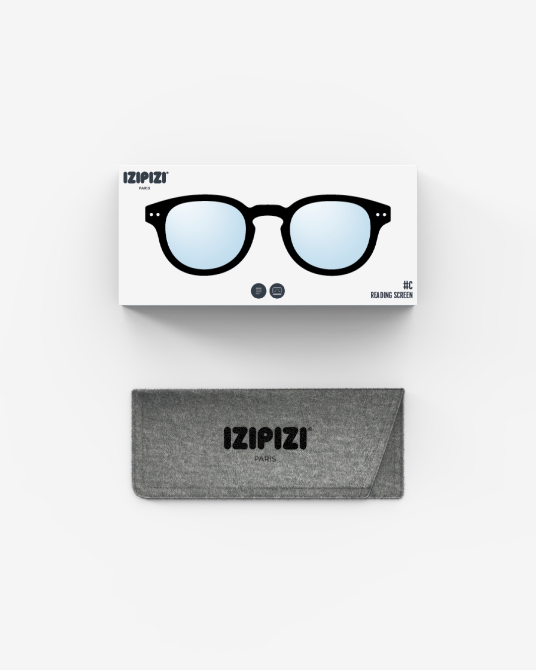 Trendy READING SCREEN glasses #C Black Square - Izipizi