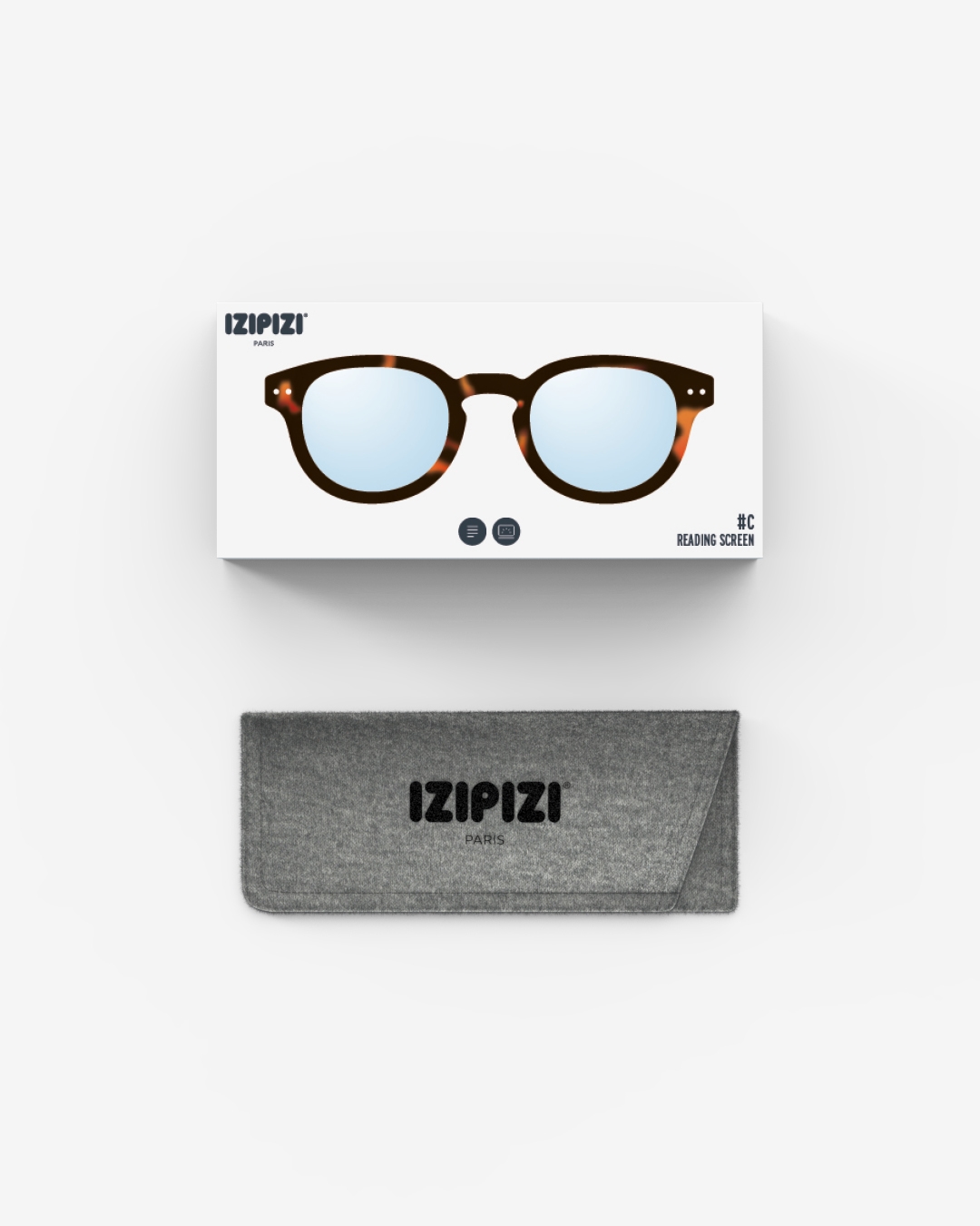 Trendy READING SCREEN glasses #C Tortoise Square - Izipizi