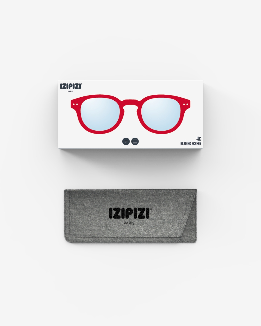 Trendy READING SCREEN glasses #C Red Square - Izipizi