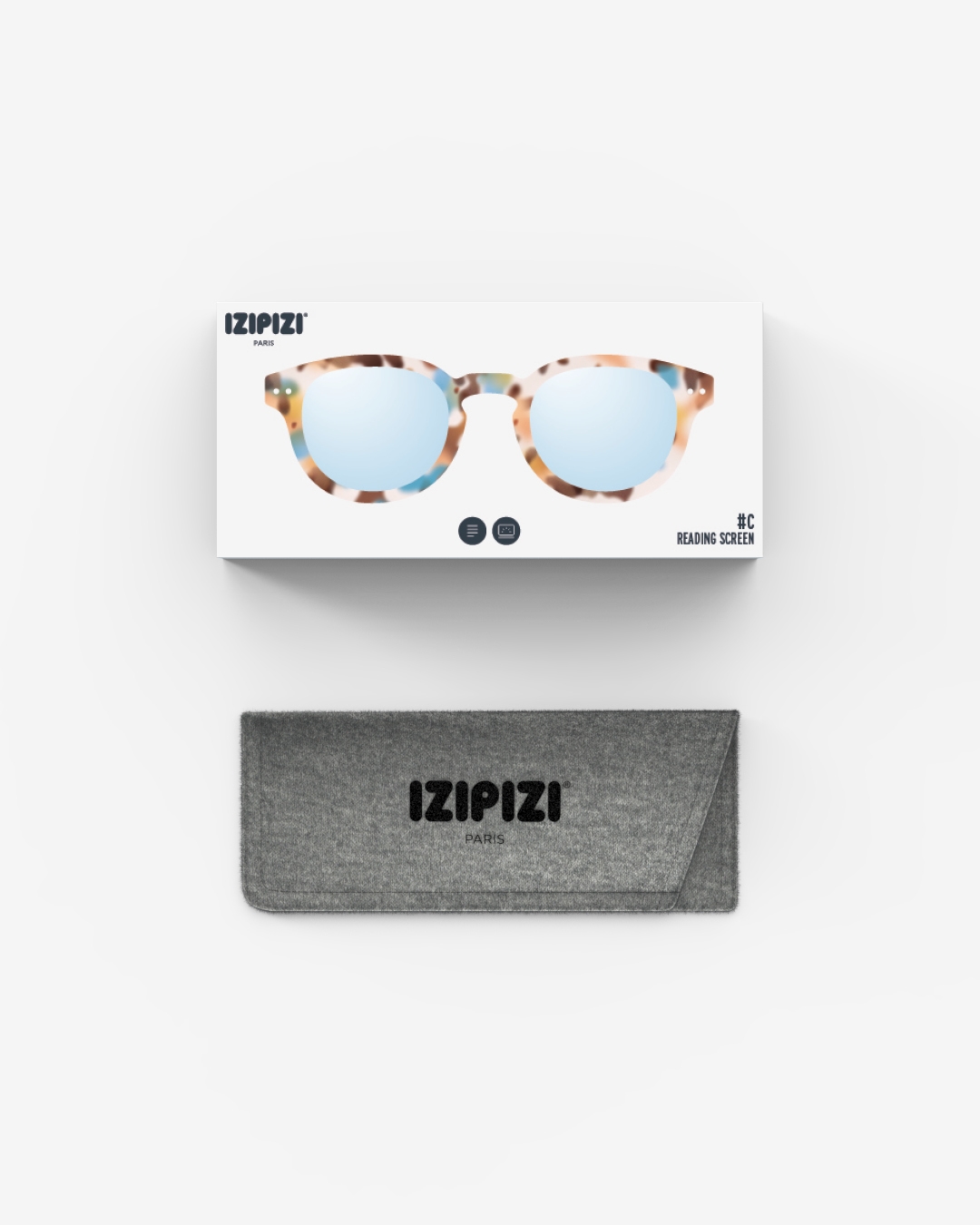 Trendy READING SCREEN glasses #C Blue Tortoise Square - Izipizi