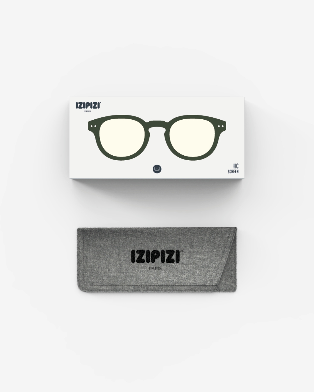 Brille #C Kaki Green Quadrat Grün - Izipizi