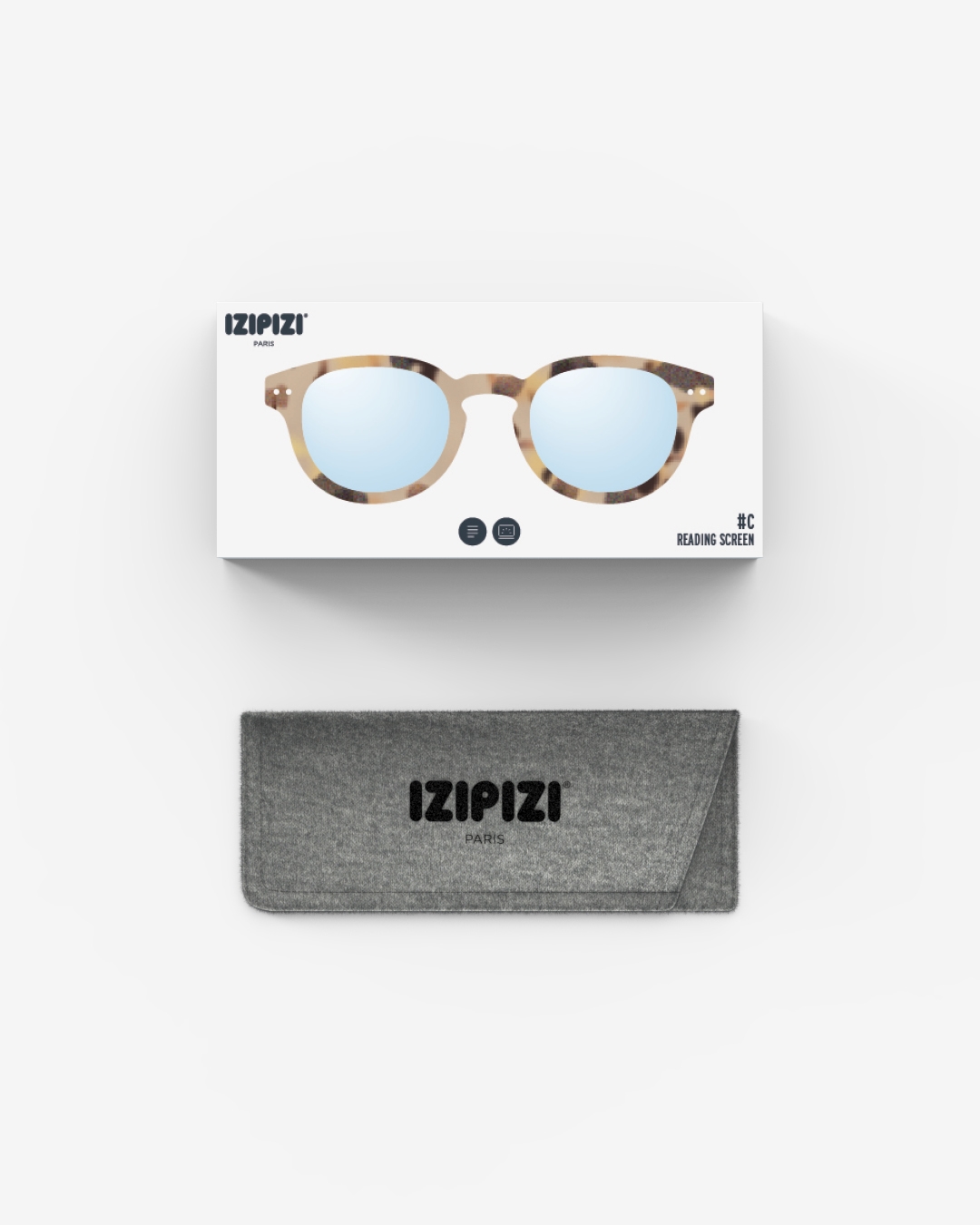 Trendy READING SCREEN glasses #C Light Tortoise Square - Izipizi