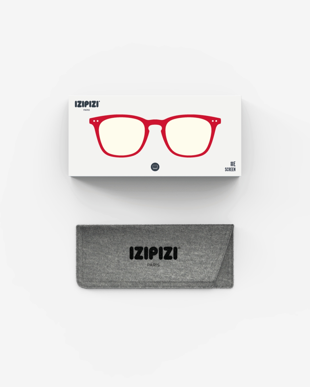 Lunette #E Red Trapèze Rouge à la mode - Izipizi