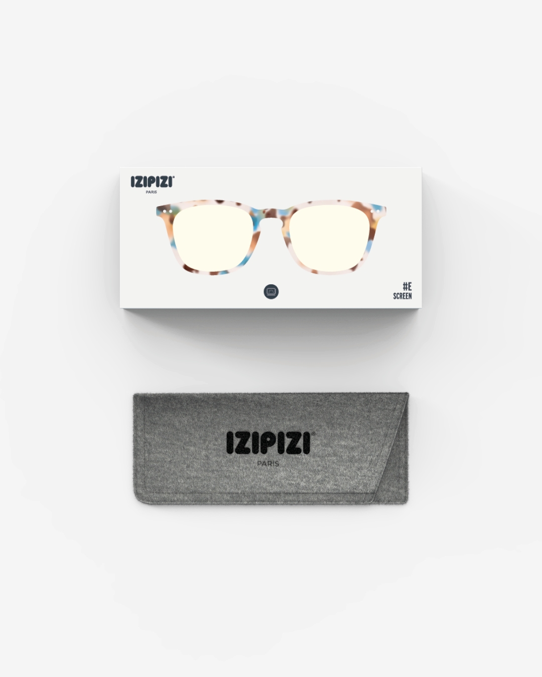 Trendy SCREEN glasses #E Blue Tortoise Trapeze - Izipizi