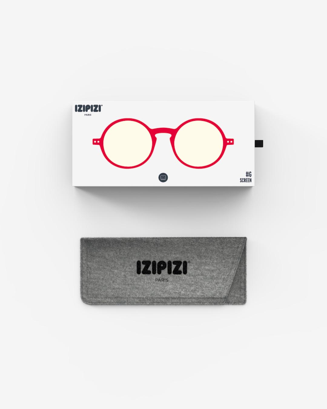 Lunette #G Red Ronde Rouge à la mode - Izipizi