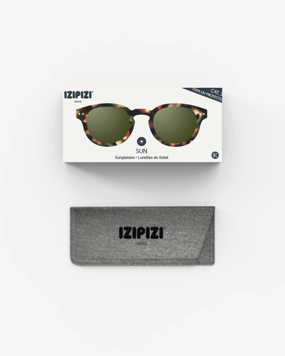 Brille #C Tortoise Green Lenses Quadrat Braun - Izipizi