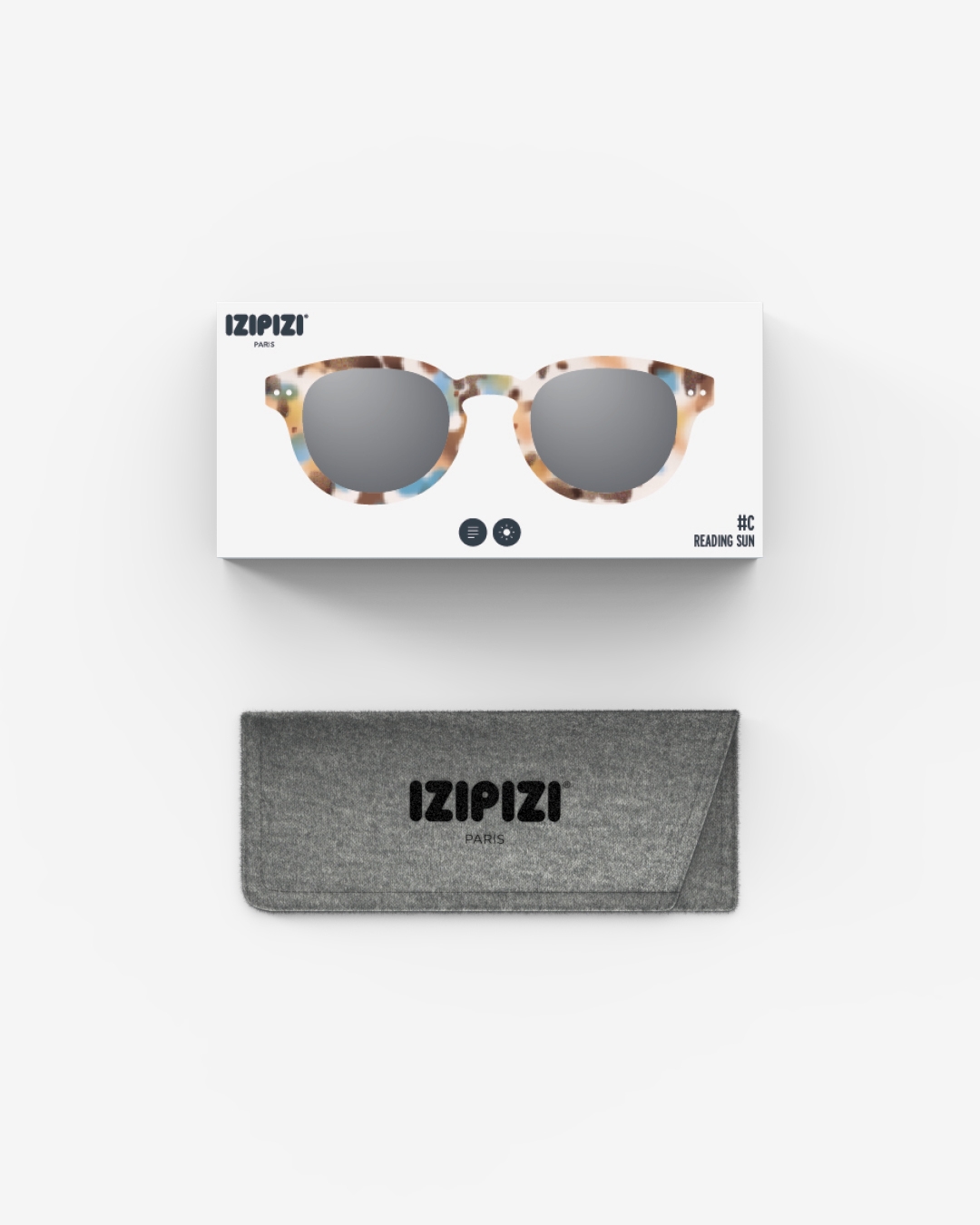 Lunette #C Blue Tortoise Carré Multicolore et motifs à la mode - Izipizi
