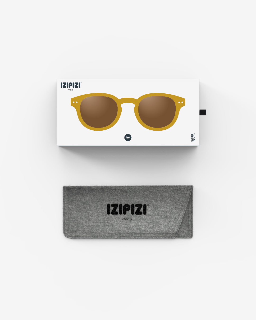 Trendy SUN glasses #C Golden Green Square - Izipizi