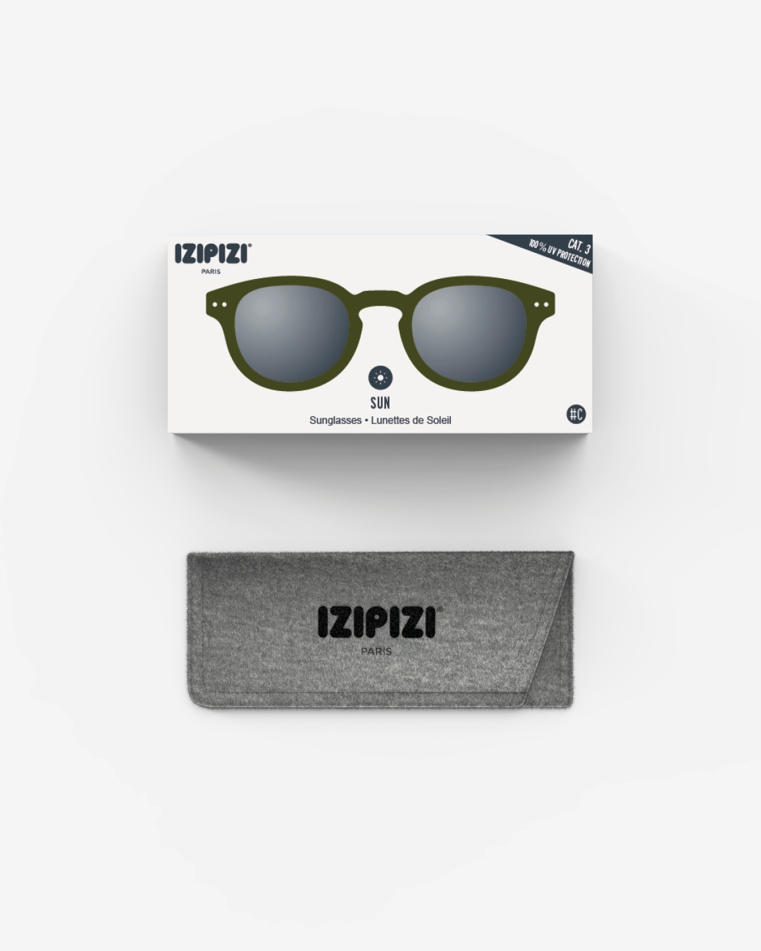 Trendy SUN glasses #C Kaki Green Square - Izipizi