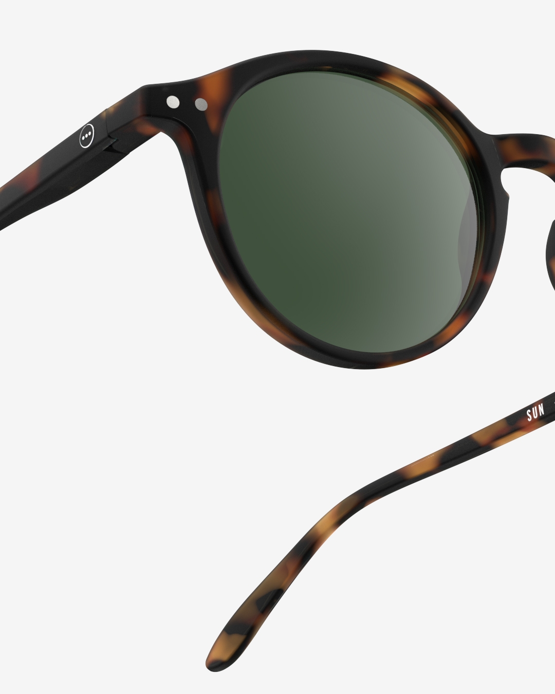 Lunette #D Tortoise Green Lenses Pantos Multicolore et motifs à la mode - Izipizi