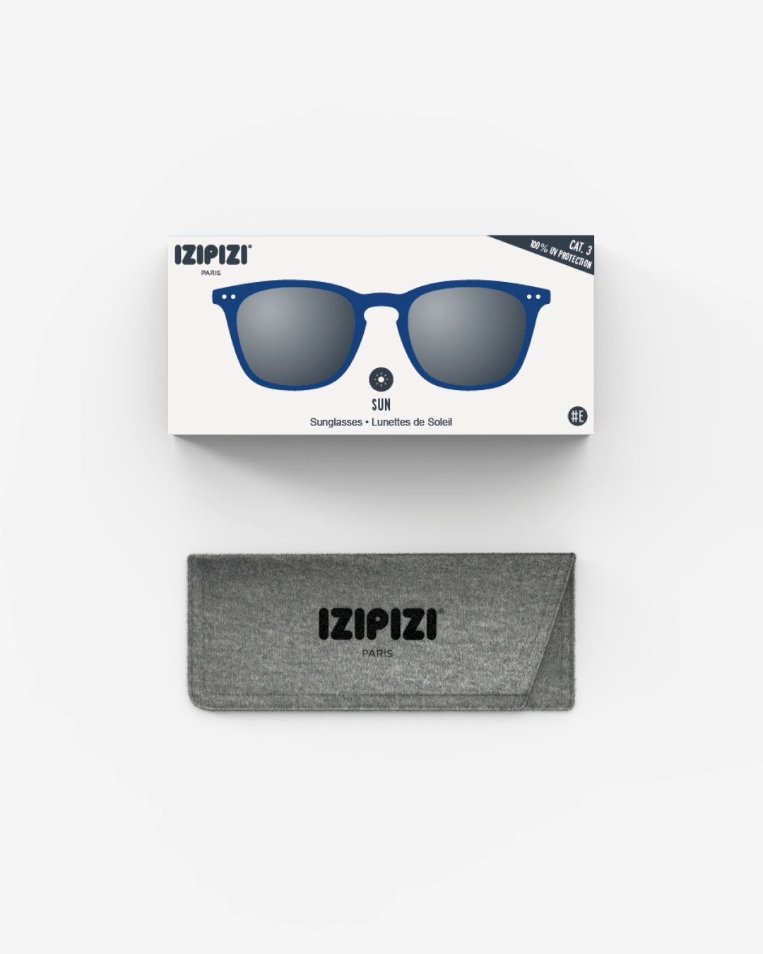 Lunette #E Navy Blue Trapèze Noir à la mode - Izipizi