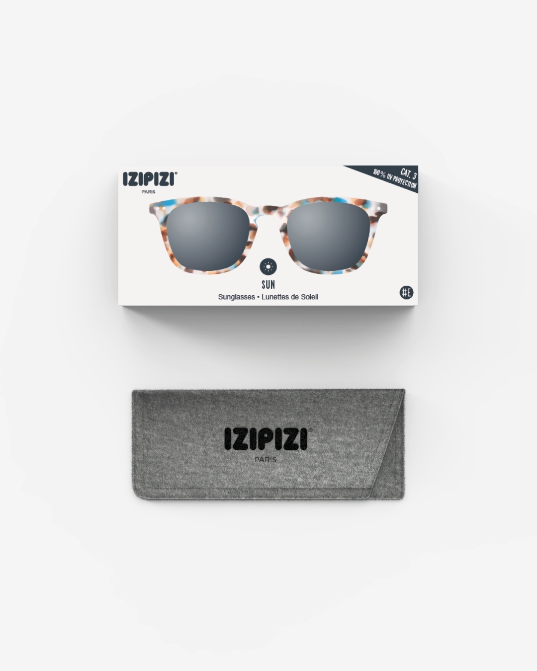 Trendy SUN glasses #E Blue Tortoise Trapeze - Izipizi