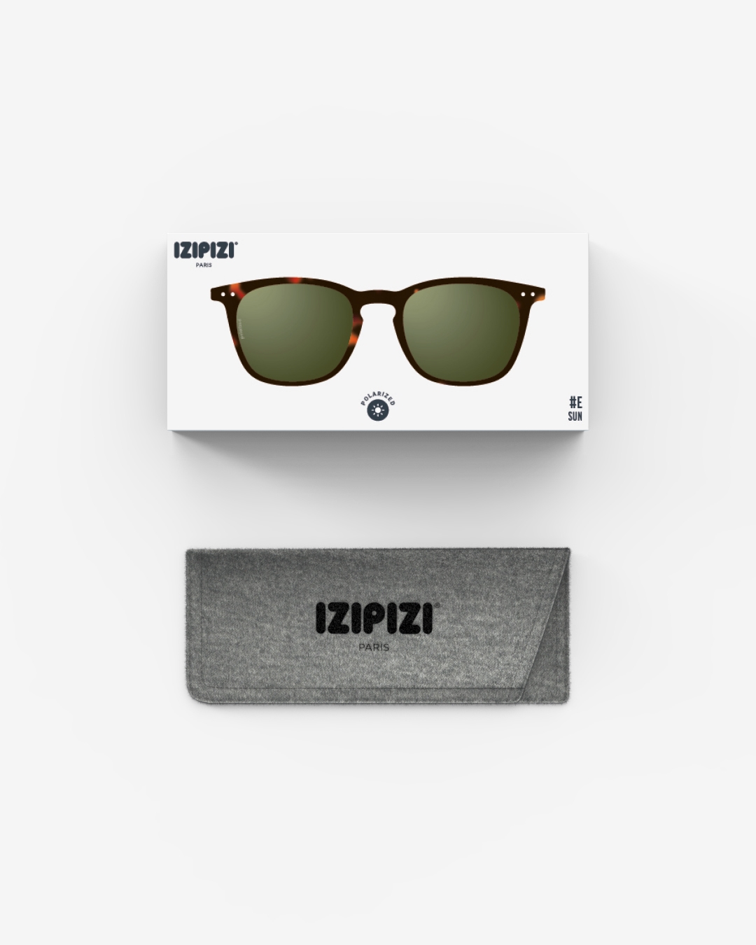 Brille #E Tortoise Polarized Trapezförmige Braun - Izipizi