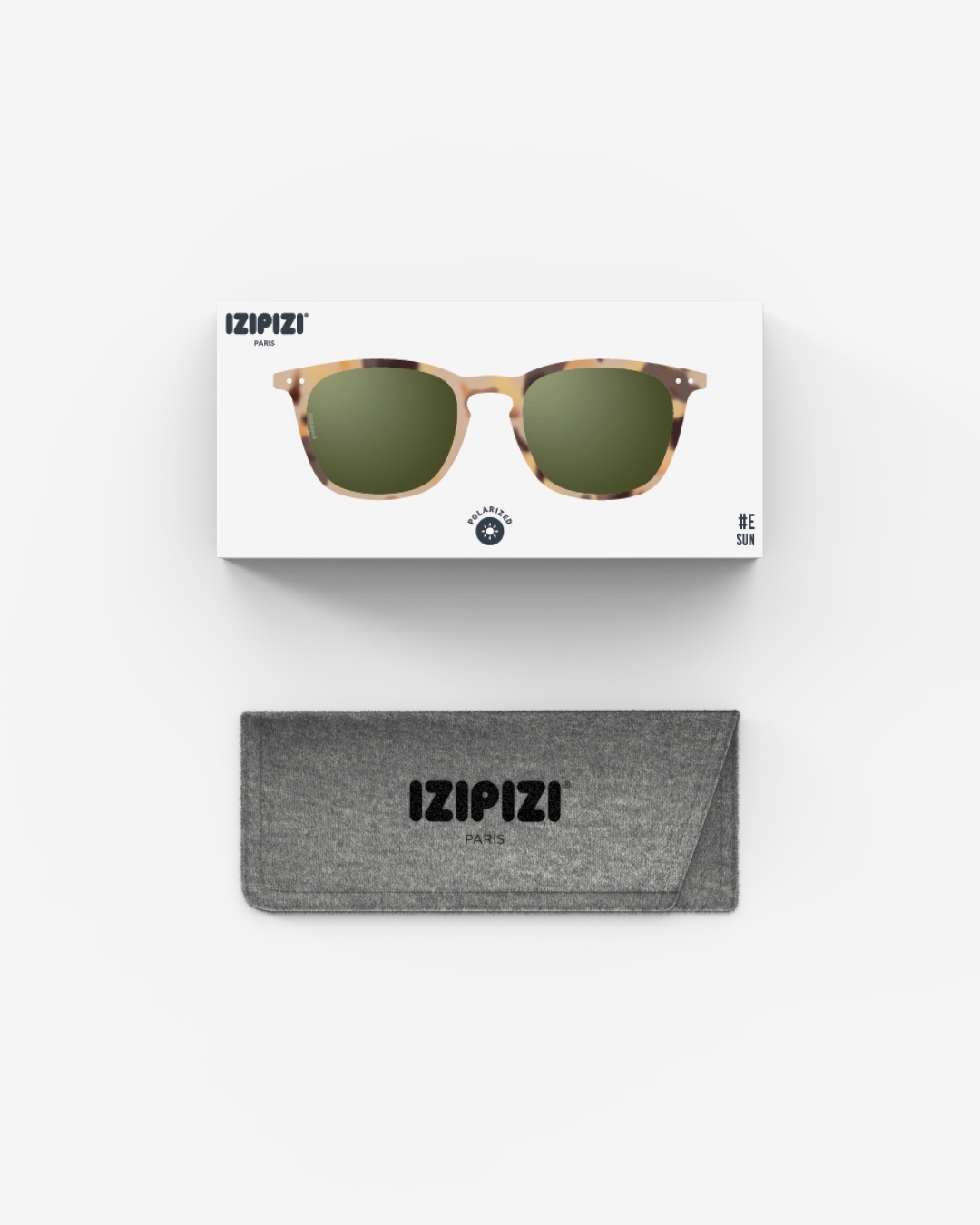 Brille #E Light Tortoise Polarized Trapezförmige Mehrfarbig und Muster - Izipizi