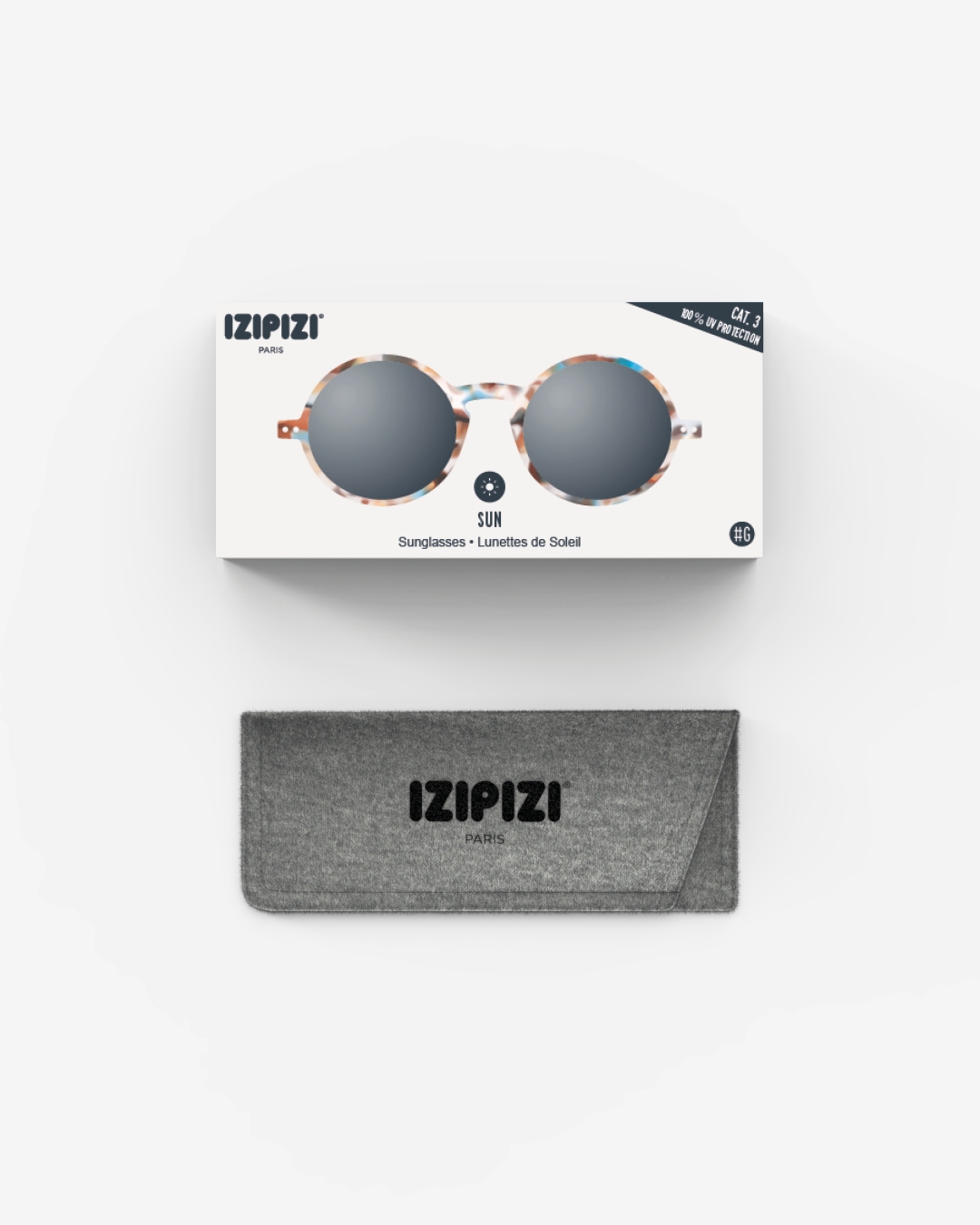 Trendy SUN glasses #G Blue Tortoise Round - Izipizi