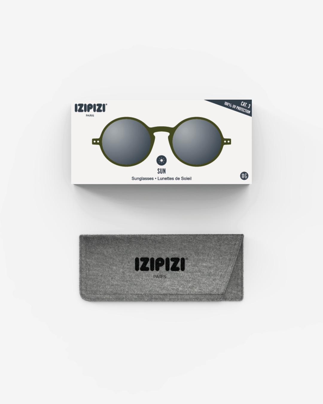 Trendy SUN glasses #G Kaki Green Round - Izipizi