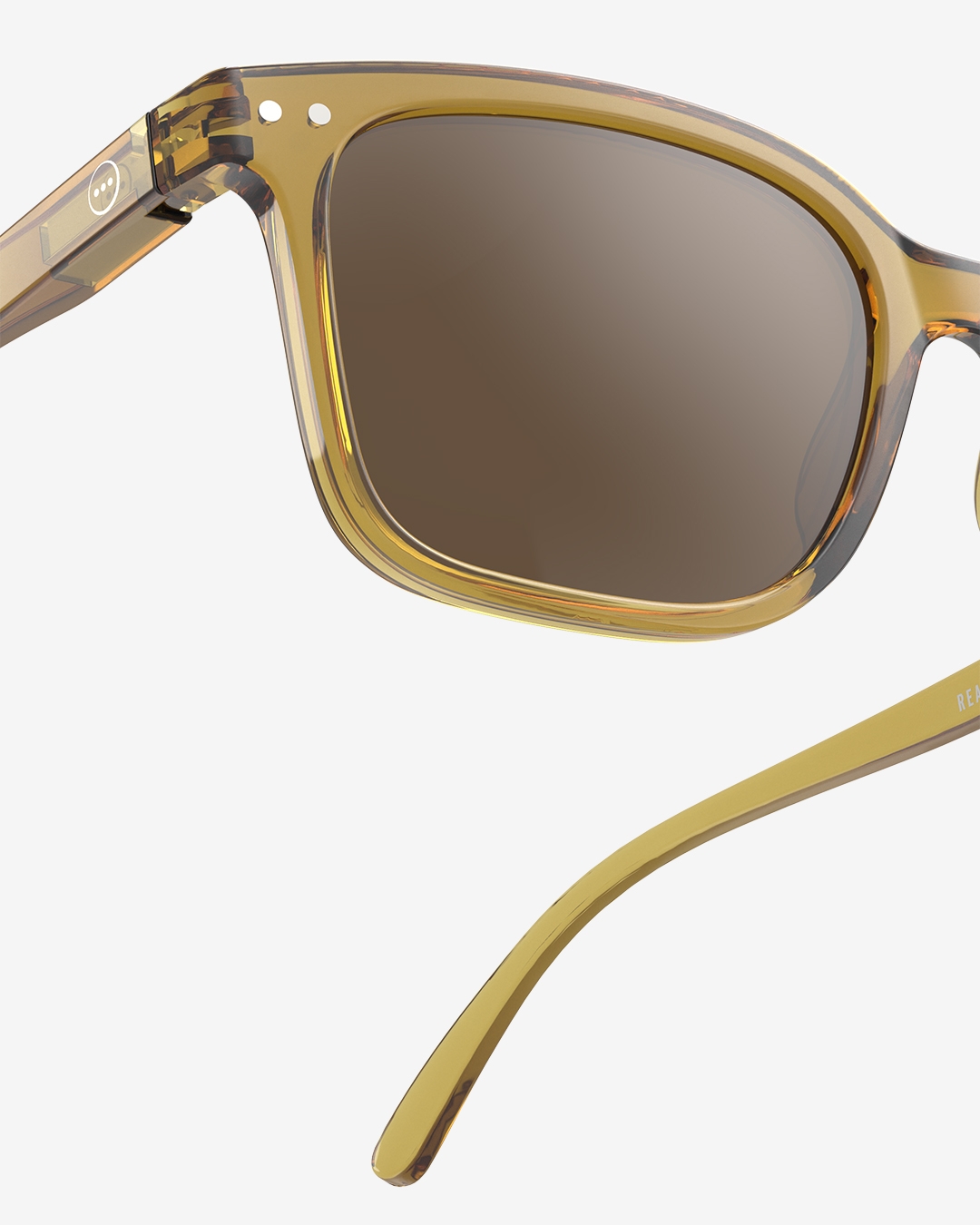 Trendy SUN glasses #L Golden Green Rectangulare - Izipizi