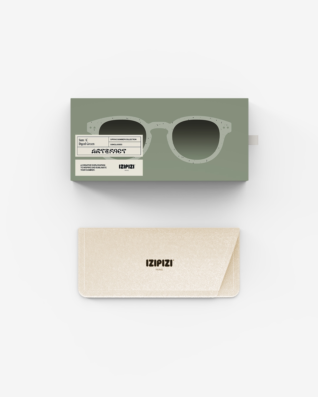 Trendy SUN glasses #C Dyed Green Square - Izipizi