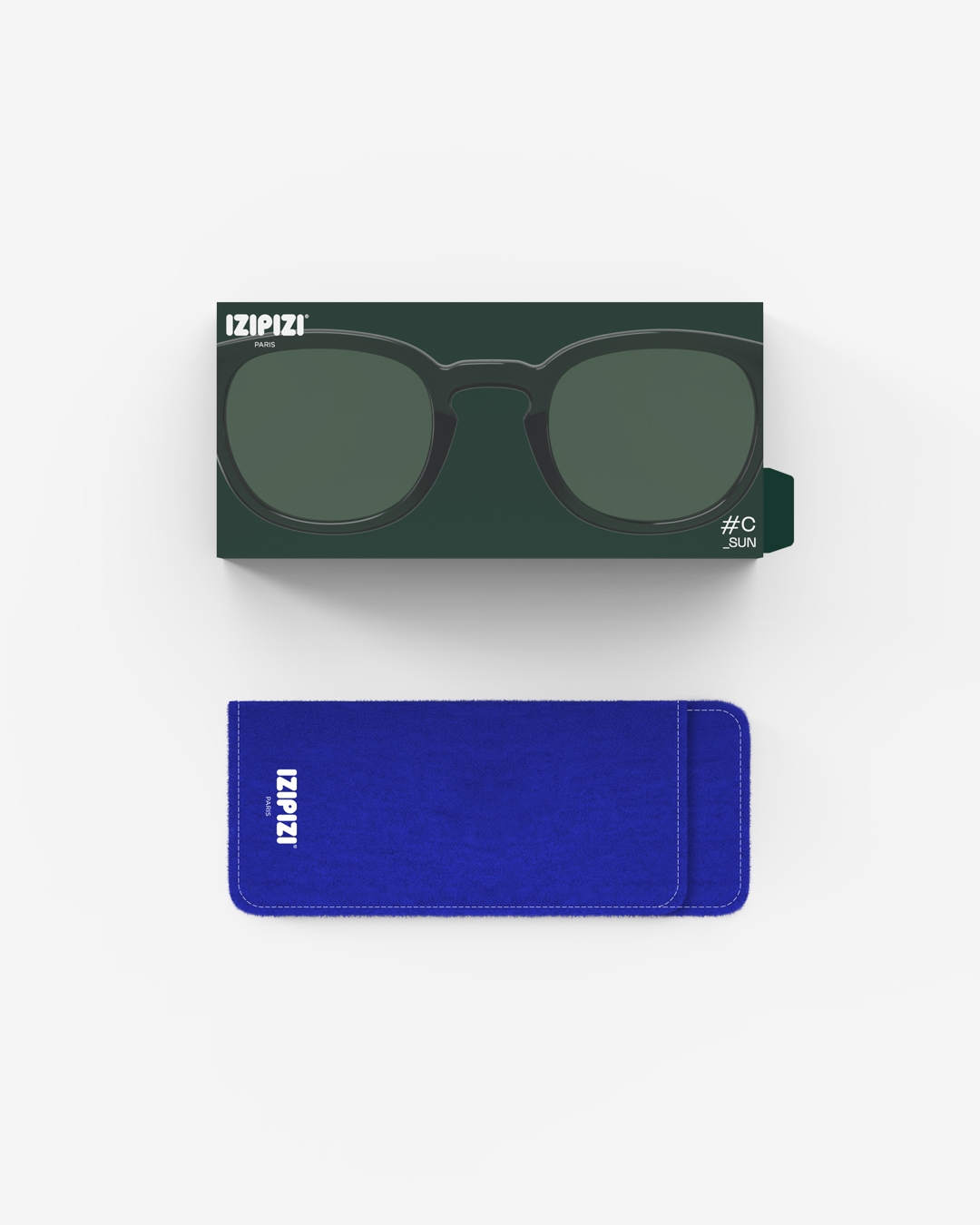 Trendy SUN glasses #C Bakelite Green Square - Izipizi