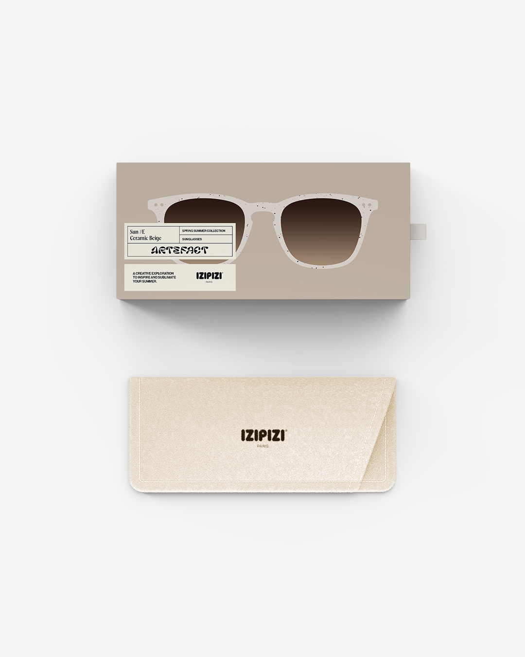 Brille #E Ceramic Beige Trapezförmige Beige - Izipizi