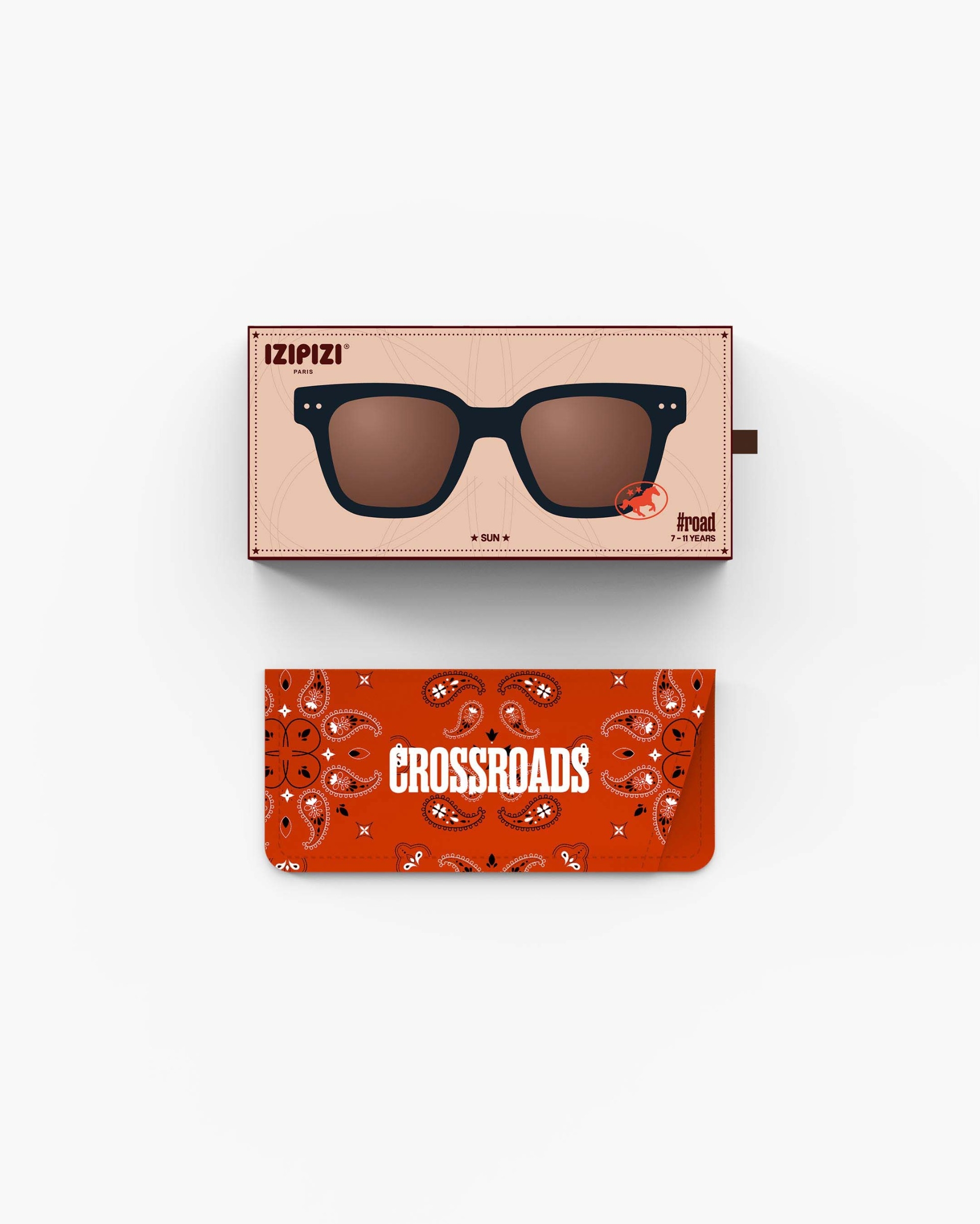 Trendy CHILD 7-11 Y glasses Mini Me #ROAD Black Road Trapeze - Izipizi