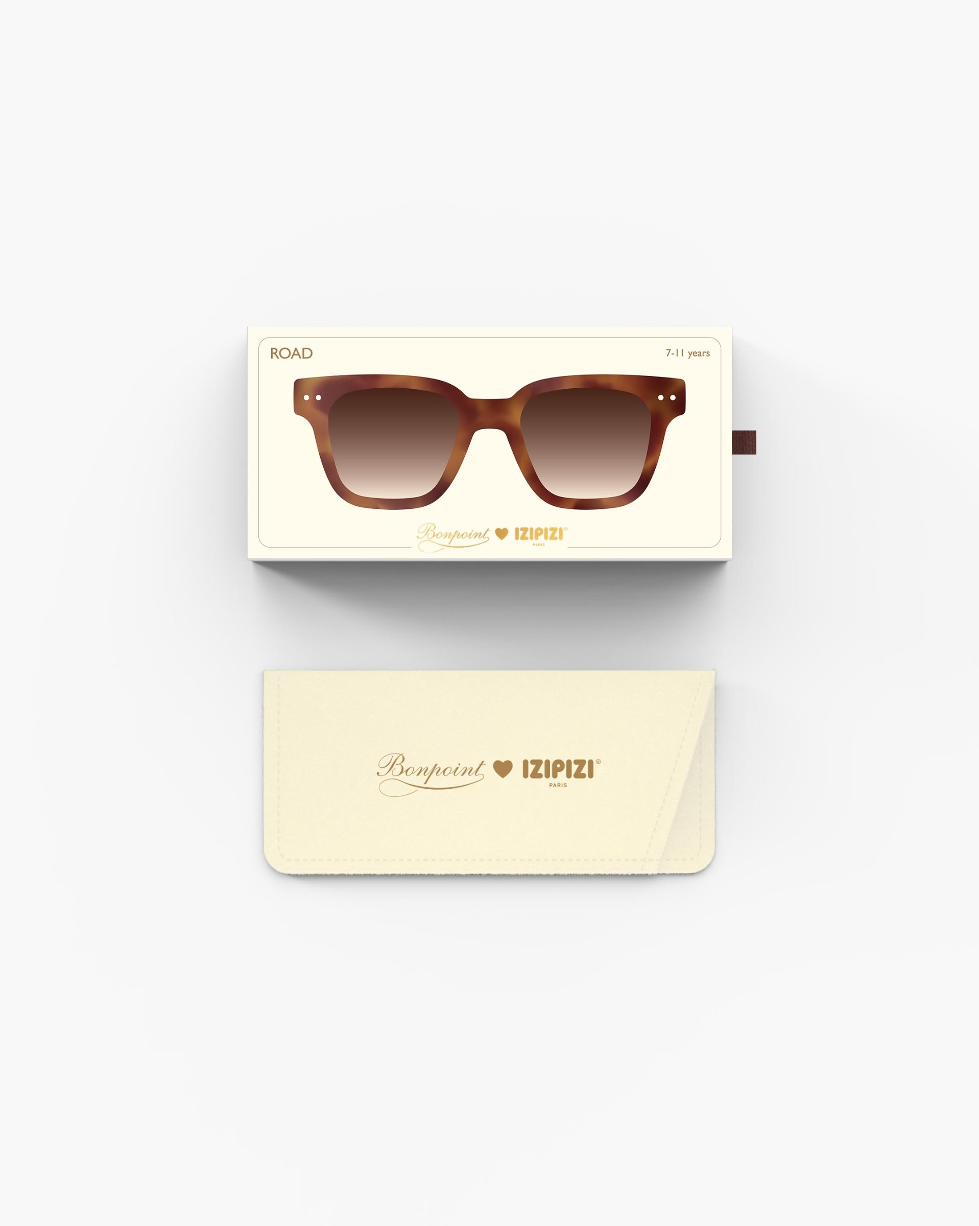 Lunette #road Glossy Havane - BONPOINT X IZIPIZI Trapèze Marron à la mode - Izipizi