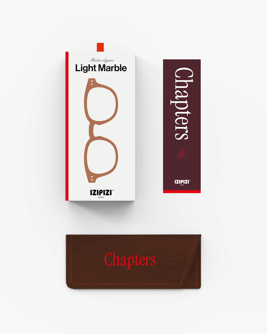 Lunette #C Light Marble Carré Beige à la mode - Izipizi