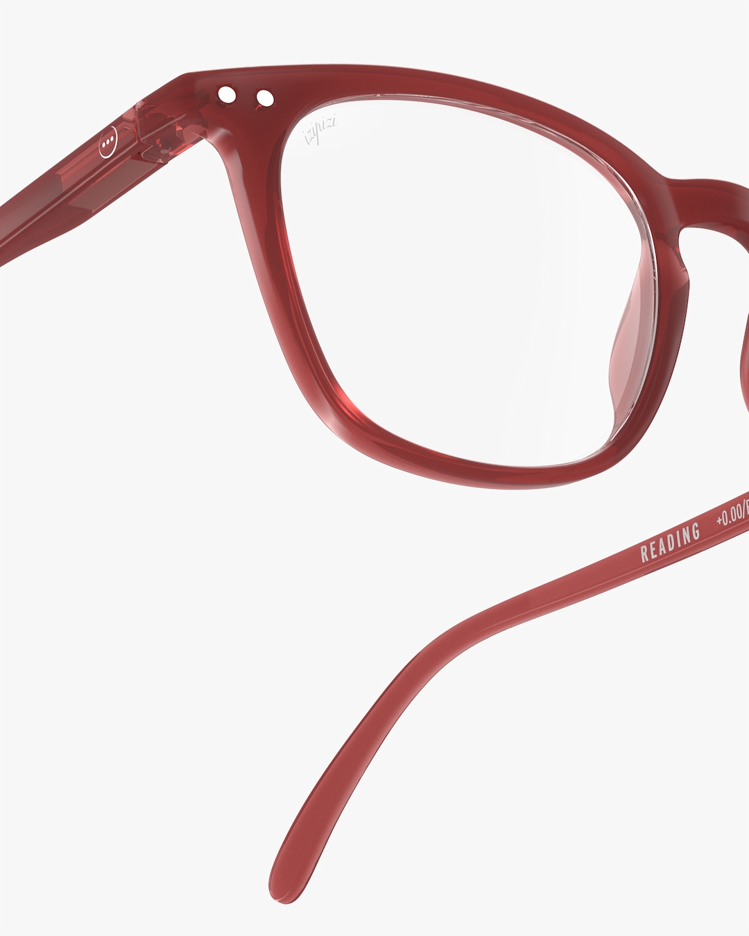 Trendy READING glasses #E Carmine Red Trapeze - Izipizi