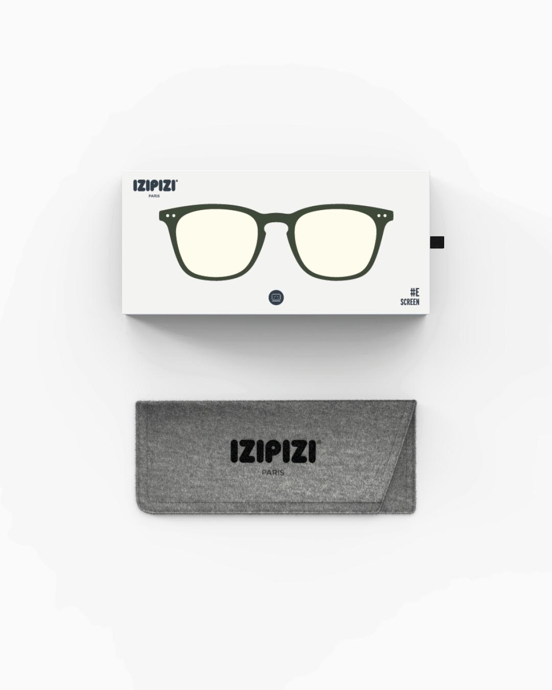 Lunette #E Kaki Green Trapèze Vert à la mode - Izipizi