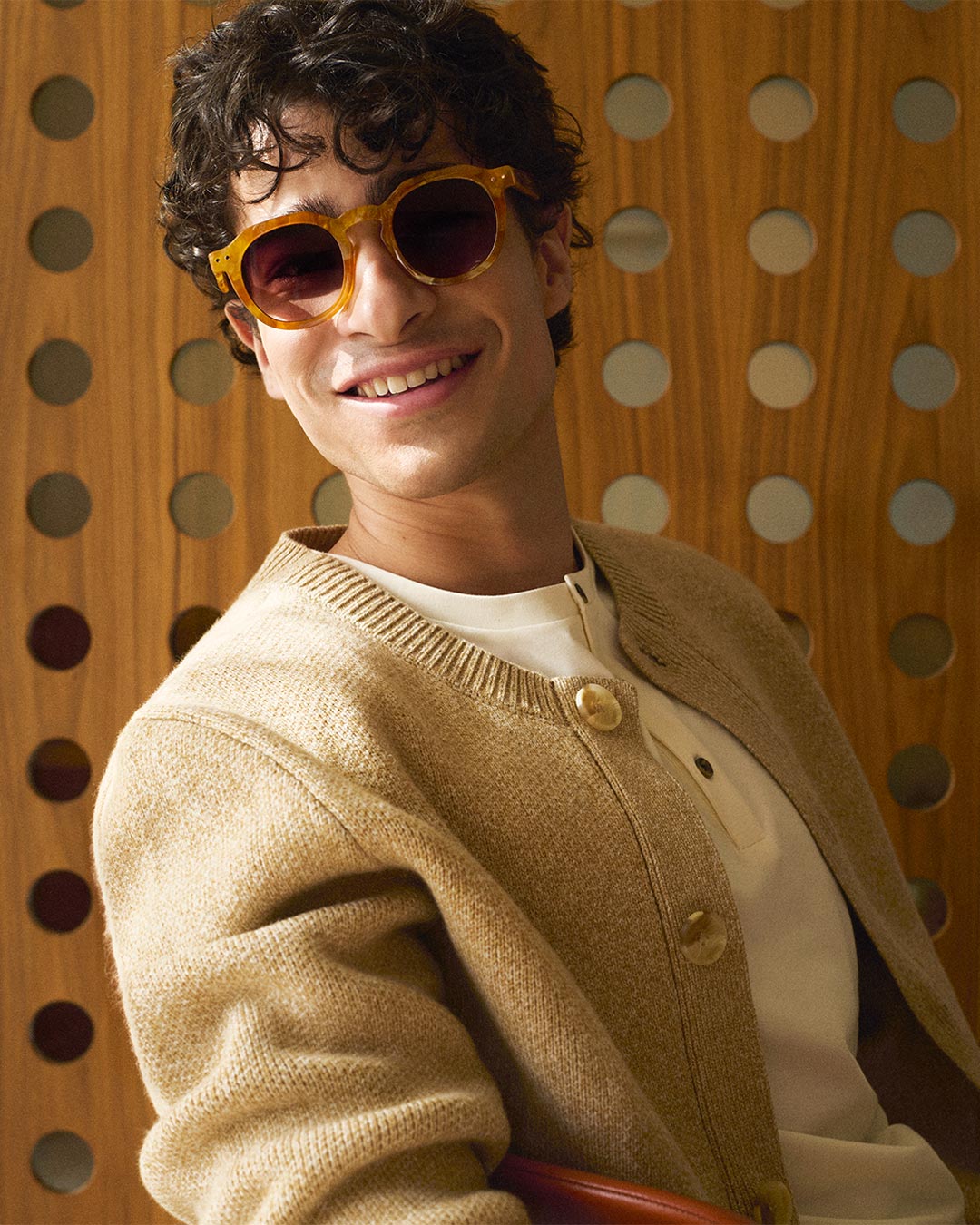 Lunette #ECHO Caramel Pearl Pantos Marron à la mode - Izipizi