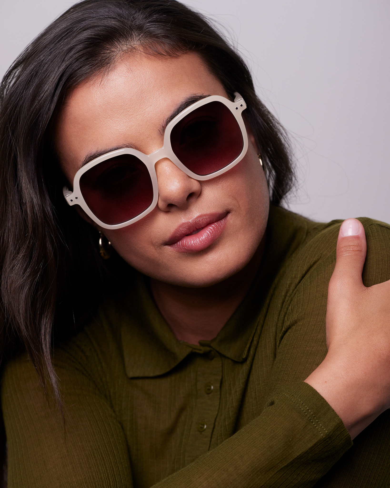 Trendy SUN glasses #OFFICE Vintage Cream Square - Izipizi
