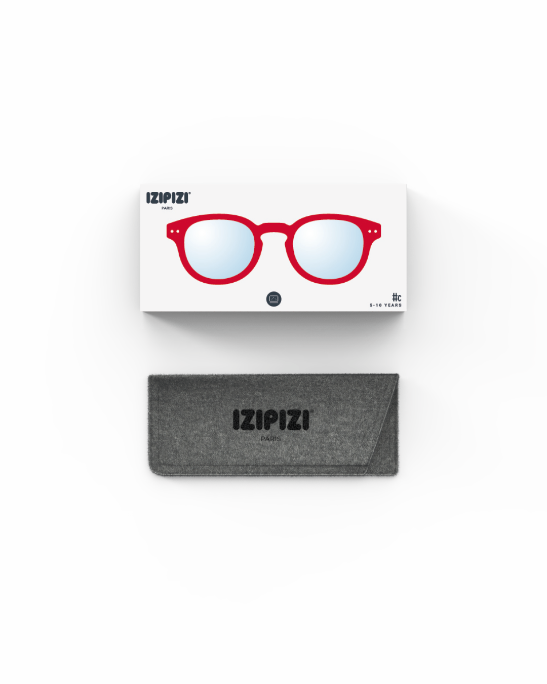 Lunette #C Red Carré Rouge à la mode - Izipizi