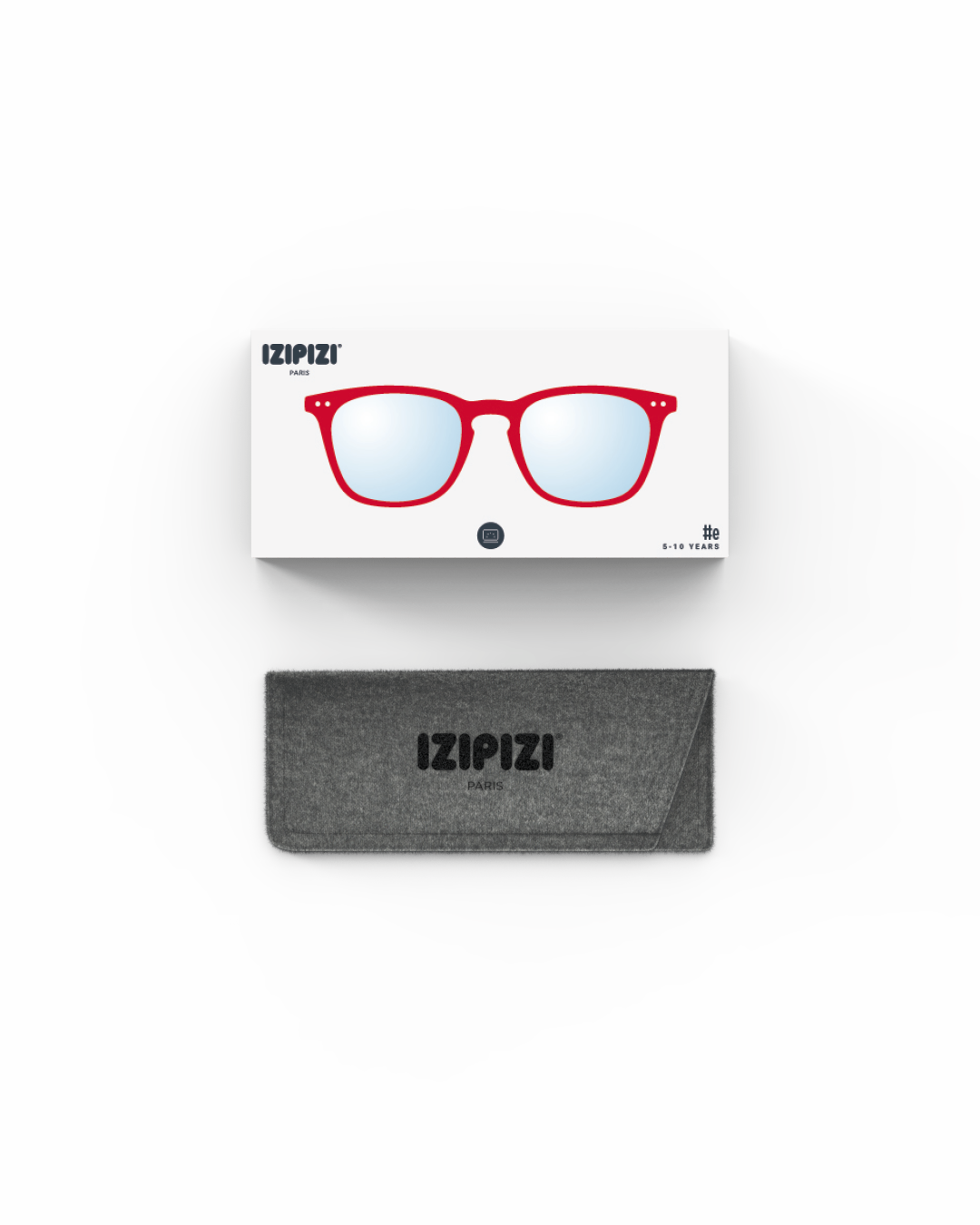 Lunette #E Red Trapèze Rouge à la mode - Izipizi