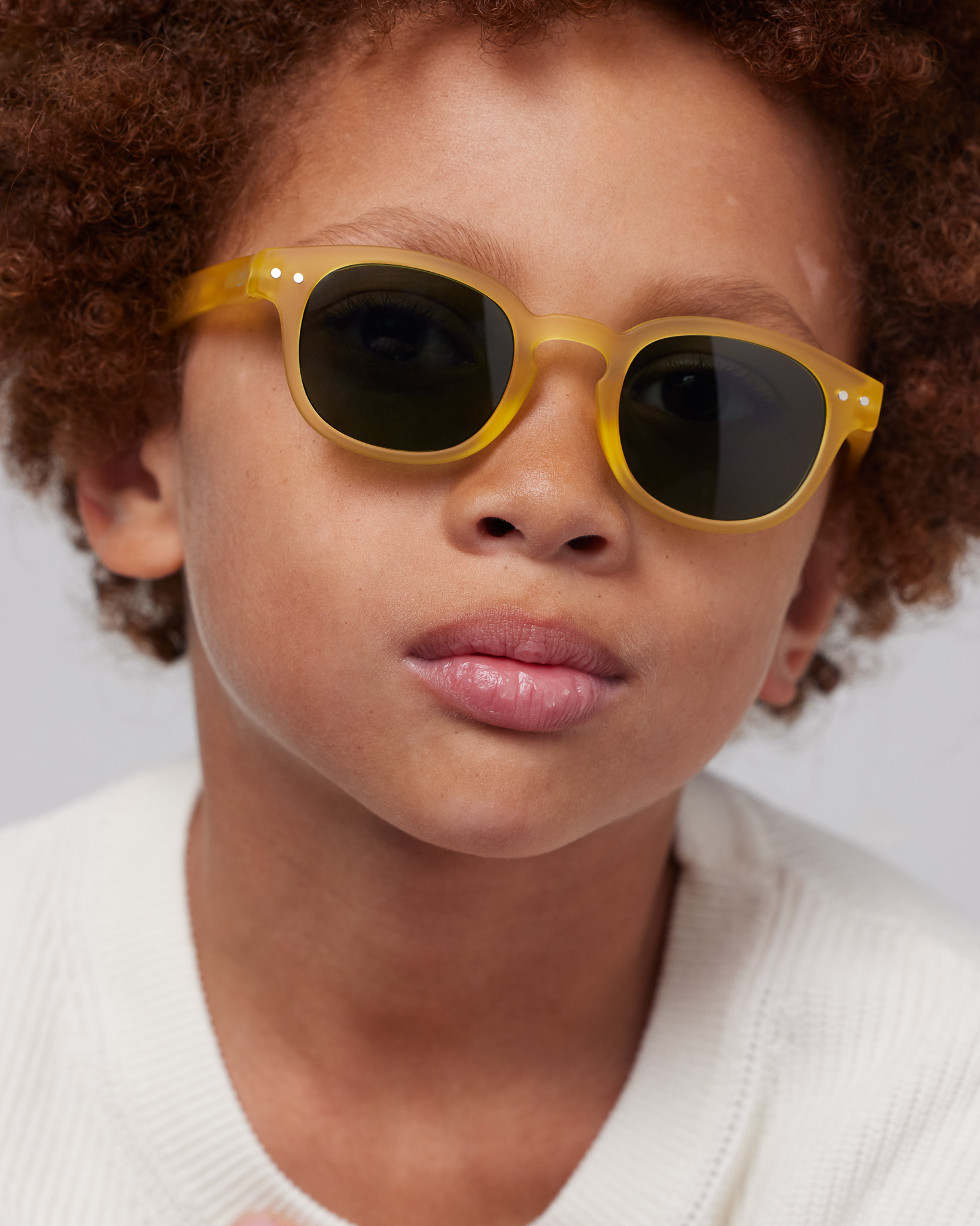 Trendy JUNIOR SUN glasses #c Yellow Honey Square - Izipizi