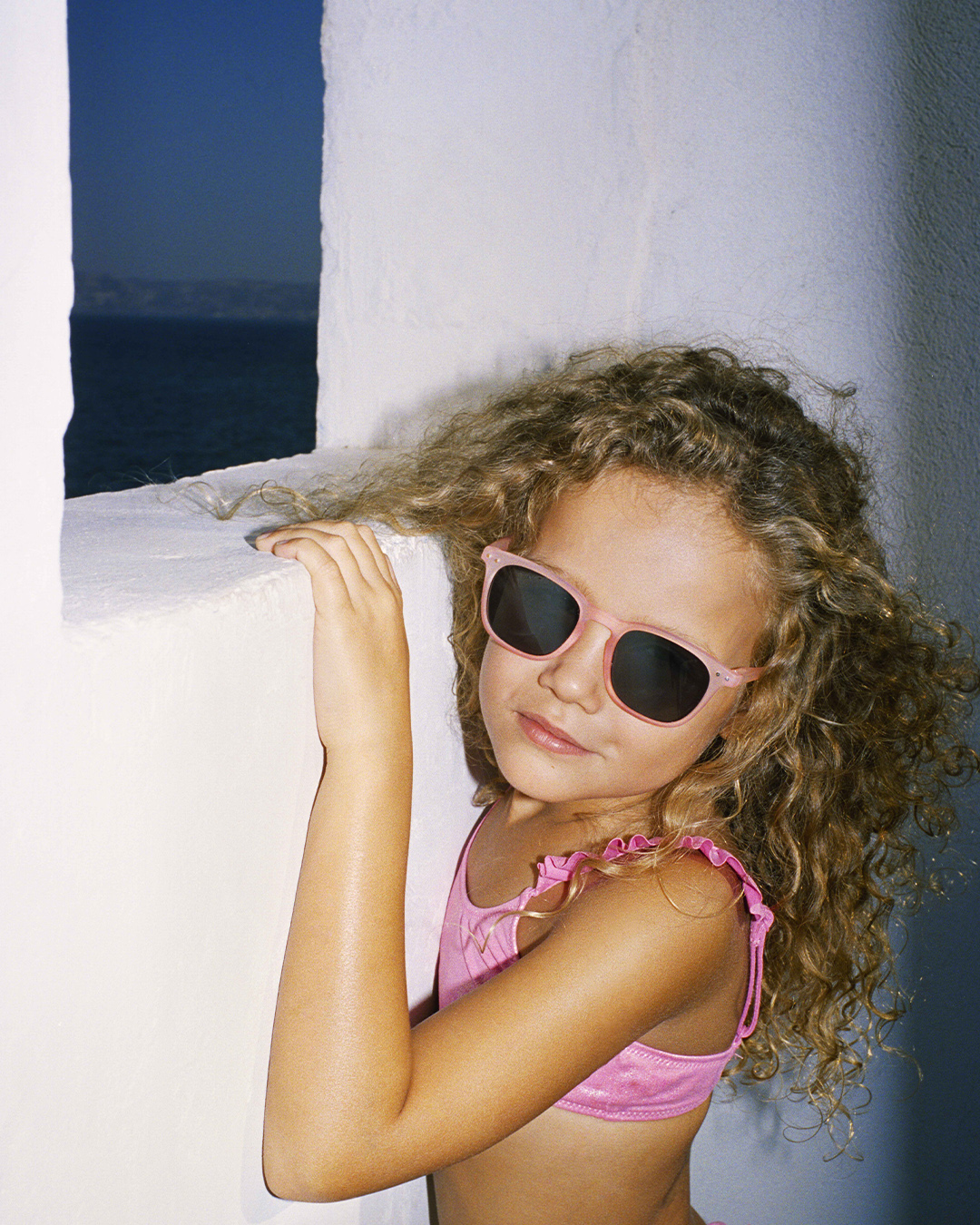 Trendy JUNIOR SUN glasses #e Pink Trapeze - Izipizi